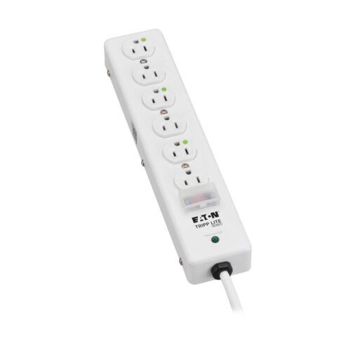 Tripp Lite series Hospital-Grade Surge Protector with 6 Hospital-Grade Outlets, 15 ft. (4.57 m) Cord, 1050 Joules, UL 1363, Not for Patient-Care Rooms