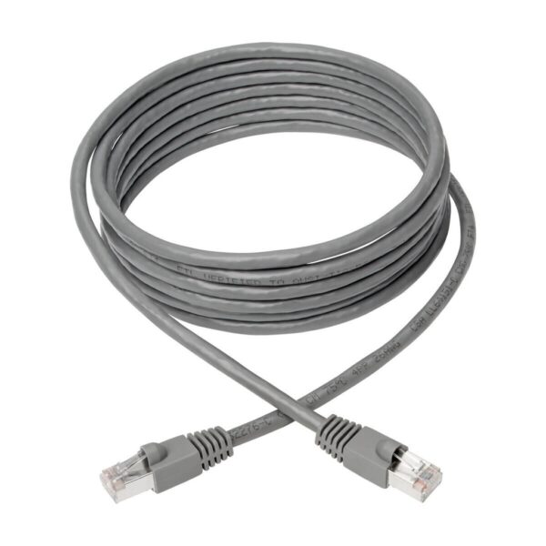 Tripp Lite series Cat6a 10G Snagless Shielded STP Ethernet Cable (RJ45 M/M), PoE, Gray, 10 ft. (3.05 m)
