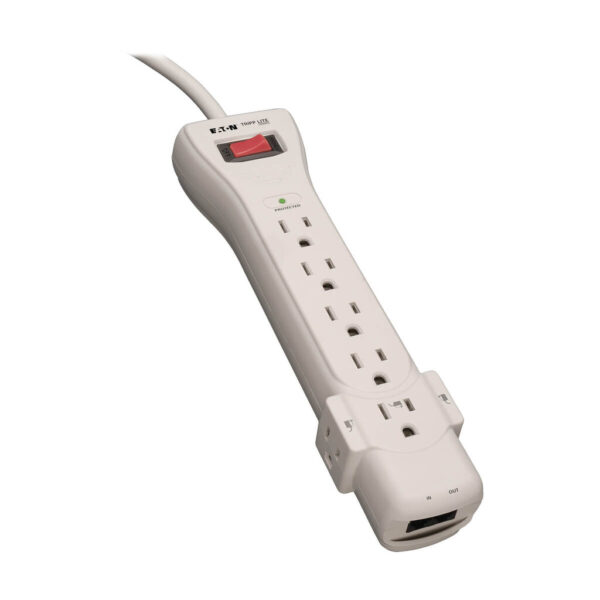 17519dc3315059590f8b92eb6fef25e7 Tripp Lite series Protect It! 7-Outlet Surge Protector, 6 ft. (1.83 m) Cord, 1080 Joules, Fax/Modem Protection, RJ11