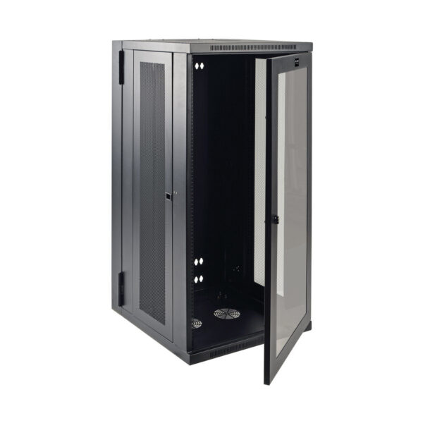 1760450268d7c36faf31e24dc8e65db0 Tripp Lite series SmartRack 26U Low-Profile Switch-Depth Wall-Mount Half-Height Rack Enclosure, Clear Acrylic Window, Hinged Back