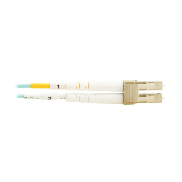 17618afe9a721f5c9fa727a4d28a7d54 Tripp Lite series 10Gb/40Gb/100Gb Duplex Multimode 50/125 OM4 LSZH Fiber Patch Cable (LC/LC), Aqua, 3M (9.8 ft.), TAA