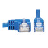 1767009385bf12d8028650201b82ec10-1 Tripp Lite series Left-Angle Cat6 Gigabit Molded UTP Ethernet Cable (RJ45 Left-Angle M to RJ45 M), Blue, 20 ft. (6.09 m)