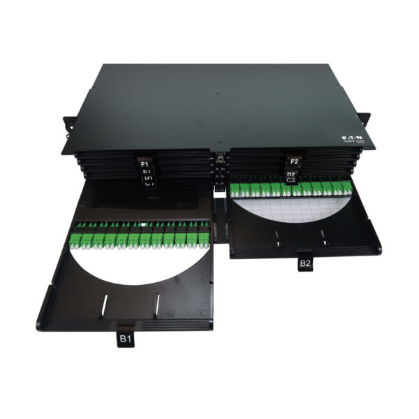 Tripp Lite series High-Density Panel Fiber Splice Enclosure - 12 Splicing Cassettes, 288 LC/APC SM 0.9 mm, 1.5 m Pigtail, 2U Rack