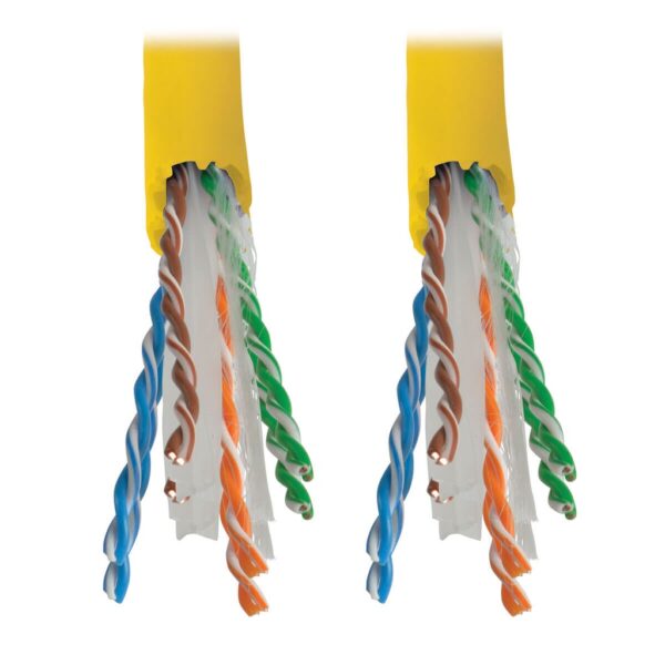1808bdfd4ee29a12f34956eef5a20b75 Tripp Lite series Cat6 Gigabit Solid Core UTP PVC Bulk Ethernet Cable, Yellow, 1000 ft. (304.8 m), TAA