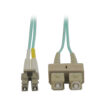 18120655c02de6a29dcdc30c3052934d-1 Tripp Lite series 10Gb Duplex Multimode 50/125 OM3 LSZH Fiber Patch Cable (LC/SC) - Aqua, 10M (33 ft.)