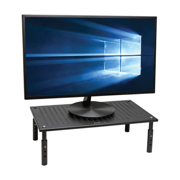 1819eb29154fbf3f3f0b67e8089c6597 Tripp Lite series Monitor Riser for Desk, 18 x 11 in. - Height Adjustable, Metal, Black - MR1812M