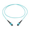 Tripp Lite series 100G Multimode 50/125 OM4 Fiber Optic Cable (12F MPO/MPO-PC F/F), Type-A Polarity, OFNP, Aqua, 2 m (6.6 ft.), TAA