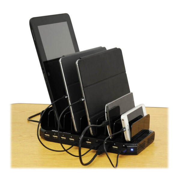 Tripp Lite series 10-Port USB Charging Station with Adjustable Storage, 12V 8A (96W) USB Charger Output, Schuko Power Cord