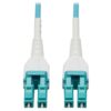 Tripp Lite series 100G Duplex Multimode 50/125 OM4 Armored Fiber Optic Cable (LC/LC Duplex M/M), LSZH, Aqua, 15 m (49.2 ft.)