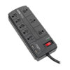 Tripp Lite series 8-Outlet Surge Protector with 2 USB Ports (2.1A Shared) - 8 ft. (2.43 m) Cord, 1200 Joules, Black