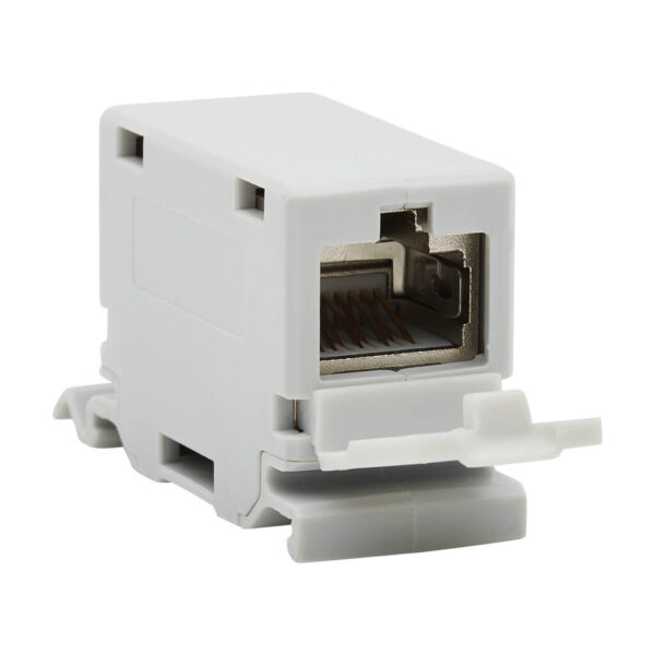 Tripp Lite series Cat6a Shielded In-Line DIN-Rail Mountable Snap-In Coupler (RJ45 F/F), TAA