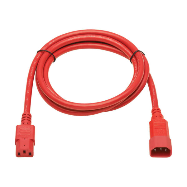 Tripp Lite series Heavy-Duty PDU Power Cord, C13 to C14 - 15A, 250V, 14 AWG, 6 ft. (1.83 m), Red