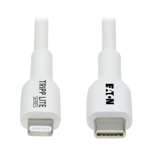 Tripp Lite series Safe-IT USB-C to Lightning Sync/Charge Antibacterial Cable (M/M), MFi Certified, White, 1 m (3.3 ft.)
