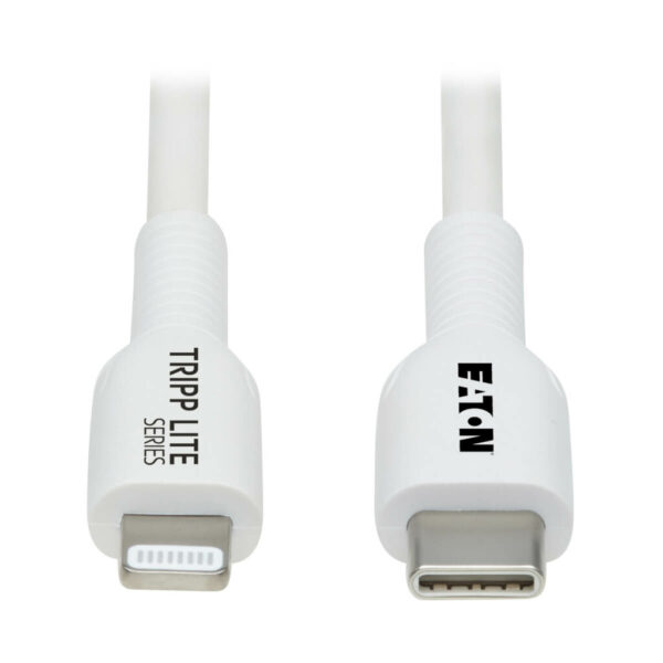 18b9537dcc3885d144693e62879eb173 Tripp Lite series Safe-IT USB-C to Lightning Sync/Charge Antibacterial Cable (M/M), MFi Certified, White, 1 m (3.3 ft.)