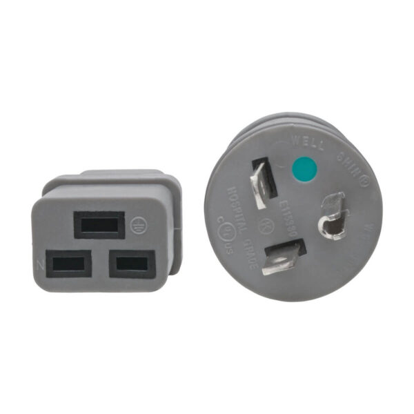 18f8545f5b5242cf62498d2666e52740 Tripp Lite series Hospital-Grade Power Cord, NEMA 5-20P to C19 - Heavy-Duty, Green Dot, 20A, 125V, 12 AWG, 6 ft. (1.83 m), Gray