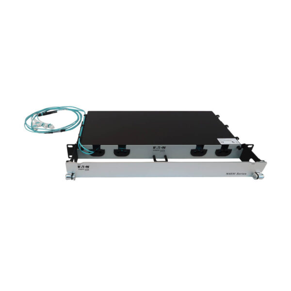 19039a92ea48096fec1721546ca1e893 Tripp Lite series Preloaded Fiber Panel, 1U - 2x (12F MTP/MPO-PC to 4x LC Duplex F/M) 8F Trunk Cables, OM4 Multimode, 20 m (65.6 ft.)