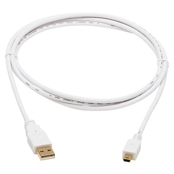 Tripp Lite series Safe-IT USB 2.0 A to USB Mini-B Antibacterial Cable (M/M), White, 6 ft. (1.83 m)