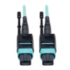 192dce8ead49b9be83b7ebd3b9dd339d Tripp Lite series MTP/MPO Patch Cable with Push/Pull Tabs, 12 Fiber, 40GbE, 40GBASE-SR4, OM3 Plenum-Rated - Aqua, 2M (6 ft.)