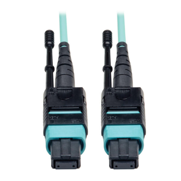 192dce8ead49b9be83b7ebd3b9dd339d Tripp Lite series MTP/MPO Patch Cable with Push/Pull Tabs, 12 Fiber, 40GbE, 40GBASE-SR4, OM3 Plenum-Rated - Aqua, 2M (6 ft.)