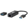 Tripp Lite series USB-C, USB-A to RJ45 Gigabit Ethernet Network Adapter (2xM/F), USB 3.2 Gen 1, Black