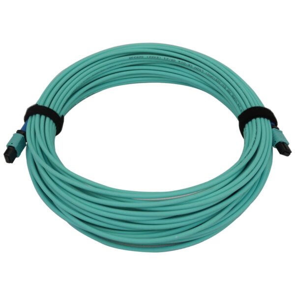 Tripp Lite series 40/100/400G Multimode 50/125 OM3 Fiber Optic Cable (24F MTP/MPO-PC F/F), LSZH, Aqua, 20 m (65.6 ft.)