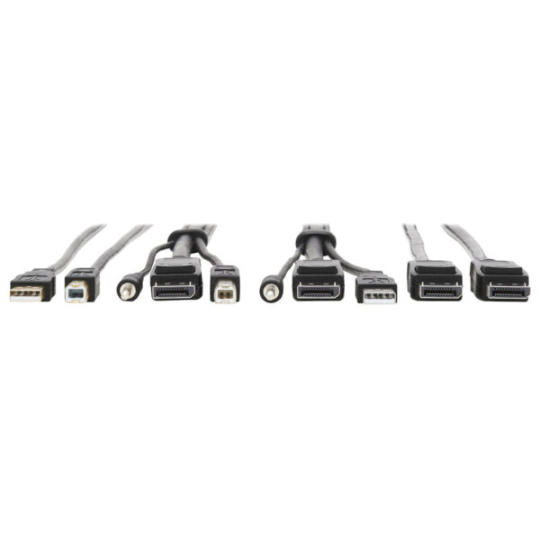 Tripp Lite series DisplayPort KVM Cable Kit - DP, USB, 3.5 mm Audio (3xM/3xM) + USB (M/M) + DP (M/M), 4K, 10 ft. (3.05 m), Black