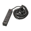 Tripp Lite series Safe-IT 6-Outlet Surge Protector - 10 ft. Spiral Cord, 5-15P Plug, 300 Joules, Antimicrobial Protection, Black