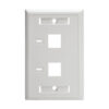 Tripp Lite series 2-Port Keystone Faceplate, Single Gang, ID Labels, White, TAA