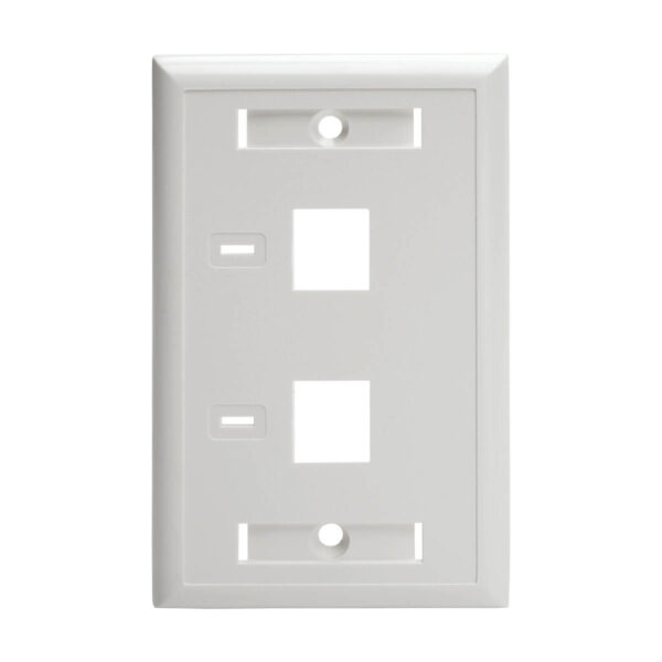 Tripp Lite series 2-Port Keystone Faceplate, Single Gang, ID Labels, White, TAA