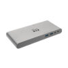 Tripp Lite USB-C Triple-Display Dock, 4K HDMI/DisplayPort, VGA, USB 3.x 5Gbps Hub, GbE, 100W PD Charging, Thunderbolt 3, Silver - U442-DOCK4-S