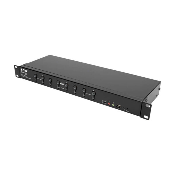 Tripp Lite series 8-Port DVI/USB KVM Switch with Audio and USB 2.0 Peripheral Sharing, 1U Rack-Mount, Single-Link, 1920 x 1200 (1080p), TAA