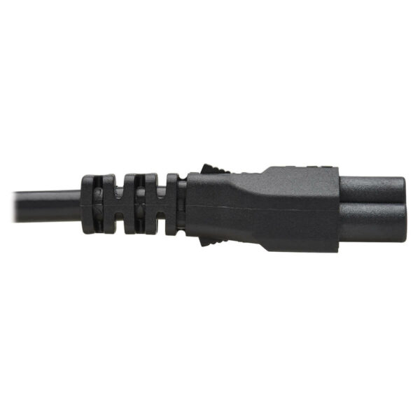 1a4239ccaa82e4e95b2b6d483f3e0a11 Tripp Lite series 3-Slot Power Cord, NEMA 5-15P to C5 - Laptop/Notebook, 7A, 125V, 18 AWG, 6 ft. (1.8 m), Black