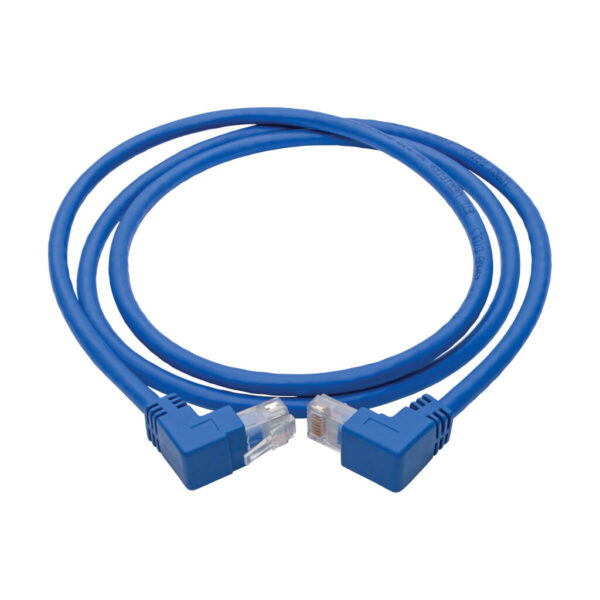 1a7675bd664cc53fdc8c4f0906f4e8b5 Tripp Lite series Up/Down-Angle Cat6 Gigabit Molded UTP Ethernet Cable (RJ45 Up-Angle M to RJ45 Down-Angle M), Blue, 4 ft. (1.22 m)