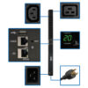 1a7bcef73b14d141cdb3e5caed84bf29 Eaton 3.7kW Single-Phase 208/230V Monitored PDU - LX Platform, 18 C13, 2 C19 Outlets, C20 / L6-20P Inputs, 0U 900mm Height, TAA