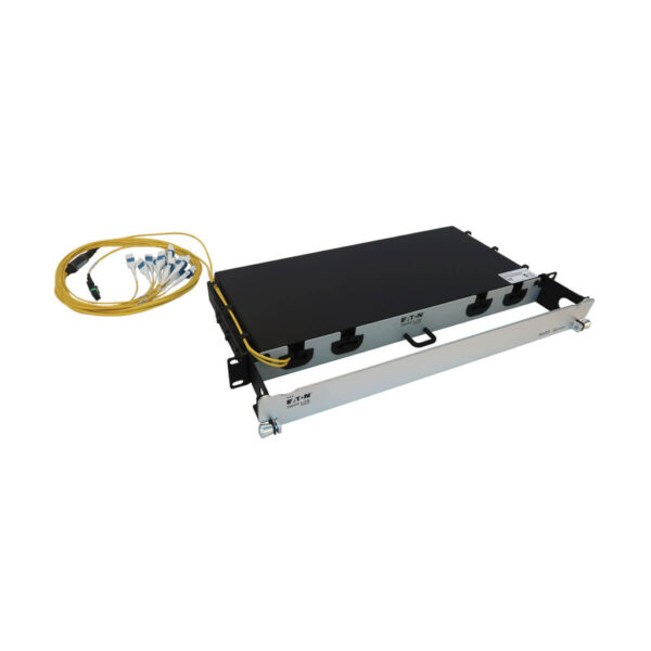 Tripp Lite series Preloaded Fiber Panel, 1U - 2x (24F MTP/MPO-APC to 12x LC Duplex F/M) 24F Trunk Cables, OS2 Singlemode, 20 m (65.6 ft.)