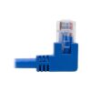 Tripp Lite series Right-Angle Cat6 Gigabit Molded UTP Ethernet Cable (RJ45 Right-Angle M to RJ45 M), Blue, 1 ft. (0.31 m)