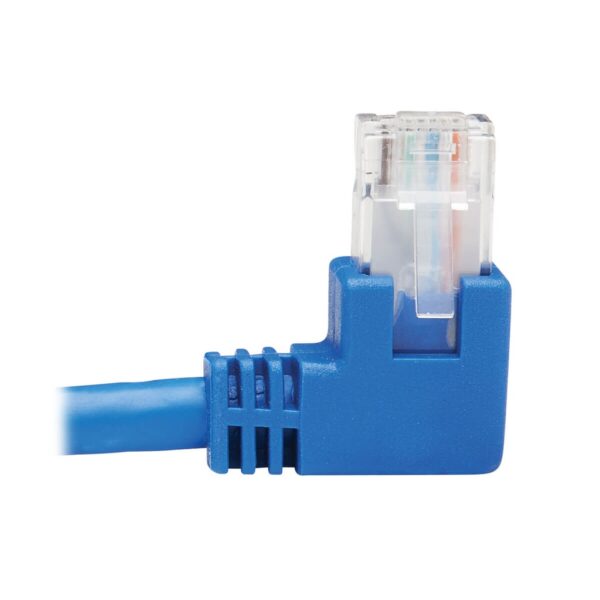Tripp Lite series Right-Angle Cat6 Gigabit Molded UTP Ethernet Cable (RJ45 Right-Angle M to RJ45 M), Blue, 20 ft. (6.09 m)
