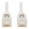 Tripp Lite series Safe-IT Cat6a 10G Snagless Antibacterial Slim UTP Ethernet Cable (RJ45 M/M), White, 2 ft. (0.61 m), TAA
