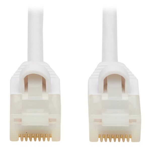 Tripp Lite series Safe-IT Cat6a 10G Snagless Antibacterial Slim UTP Ethernet Cable (RJ45 M/M), White, 2 ft. (0.61 m), TAA