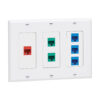 1bd52cc3fceb975441f39d0540f94d79 Tripp Lite series Triple-Gang Faceplate, Decora Style - Vertical, White, TAA