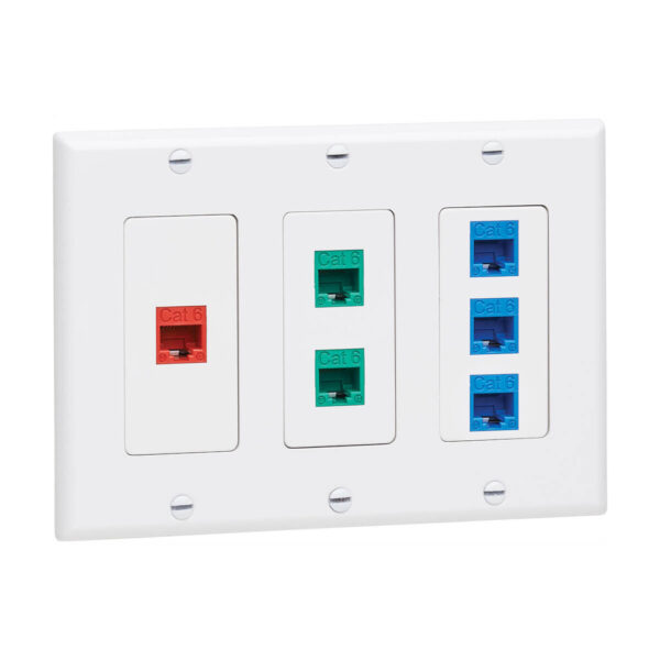 1bd52cc3fceb975441f39d0540f94d79 Tripp Lite series Triple-Gang Faceplate, Decora Style - Vertical, White, TAA