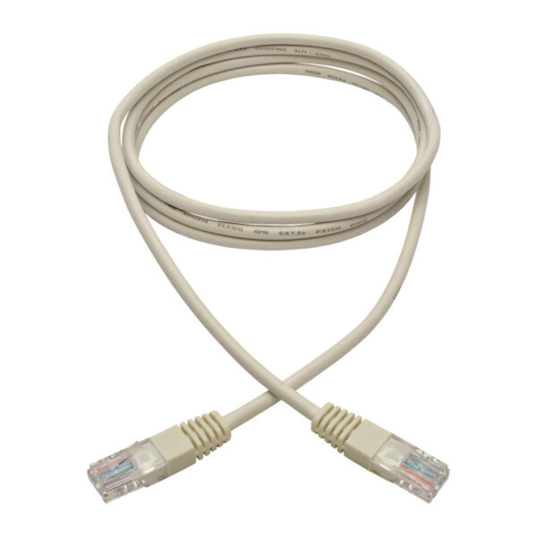 1be30f18553a7833fa268266833d8462 Tripp Lite series Cat5e 350 MHz Molded (UTP) Ethernet Cable (RJ45 M/M), PoE - White, 6 ft. (1.83 m)
