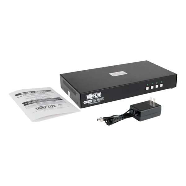 1bef9eaf4fe917772cc9171060169072 Secure KVM Switch, 4-Port, HDMI to DisplayPort, 4K, NIAP PP3.0 Certified, Audio, CAC, Single Monitor, TAA