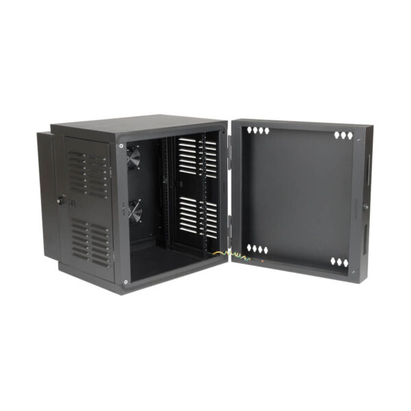 Tripp Lite series SmartRack 12U Switch-Depth Wall-Mount Small Rack Enclosure for Harsh Environments, Hinged Back