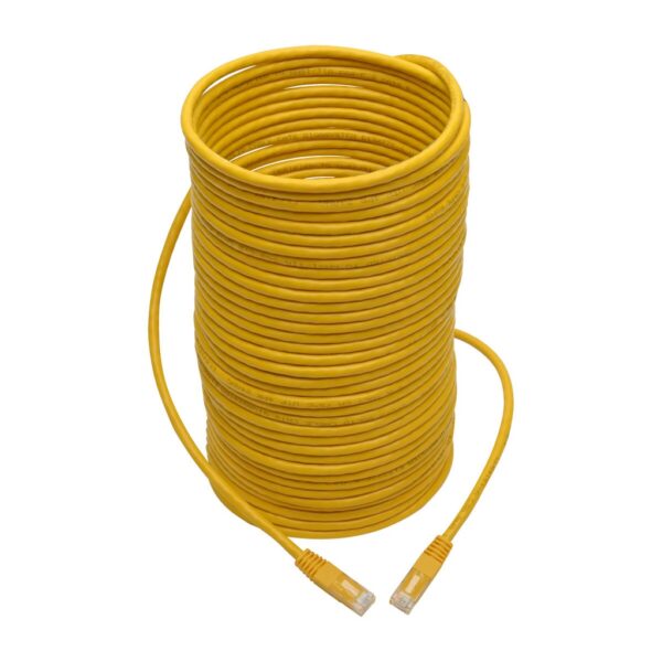 Tripp Lite series Cat6 Gigabit Molded (UTP) Ethernet Cable (RJ45 M/M), PoE, Yellow, 50 ft. (15.24 m)