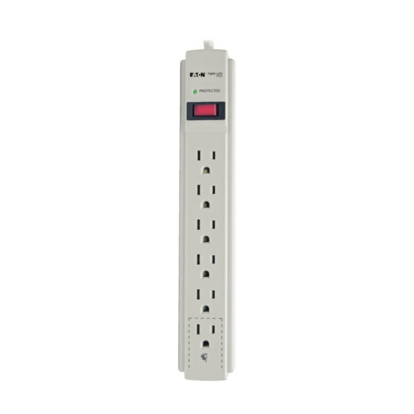 1ca070c8290c7163823910cfb7fe475f Tripp Lite series Protect It! 6-Outlet Surge Protector, 8 ft. (2.43 m) Cord, 1200 Joules, Low-Profile Right-Angle 5-15P plug