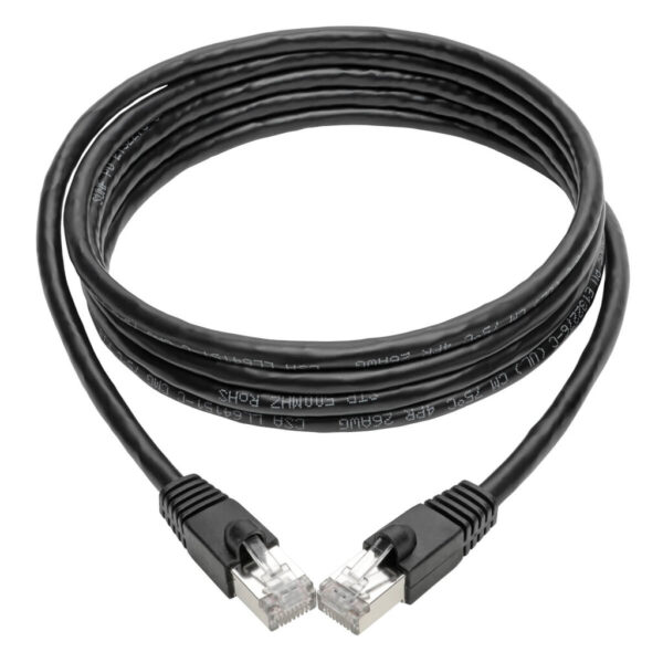 Tripp Lite series Cat6a 10G Snagless Shielded STP Ethernet Cable (RJ45 M/M), PoE, Black, 8 ft. (2.43 m)