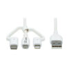 1cd7f3a0e3505cf9eaba10b2c8f7c013 Tripp Lite Safe-IT USB-A to Lightning, Micro-B and USB-C Antibacterial Sync/Charge Cable (M/3xM), MFi Certified, White, 4 ft. - M101AB-004-LMCW