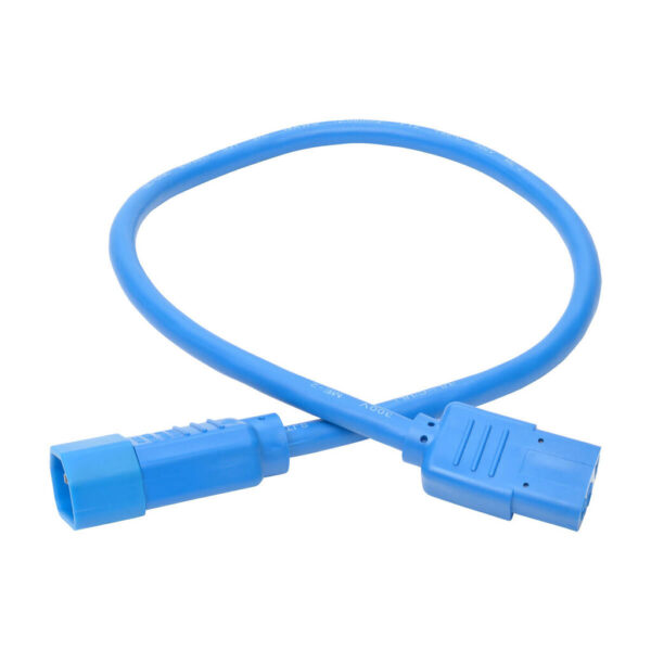 Tripp Lite series Heavy-Duty PDU Power Cord, C13 to C14 - 15A, 250V, 14 AWG, 2 ft. (0.61 m), Blue