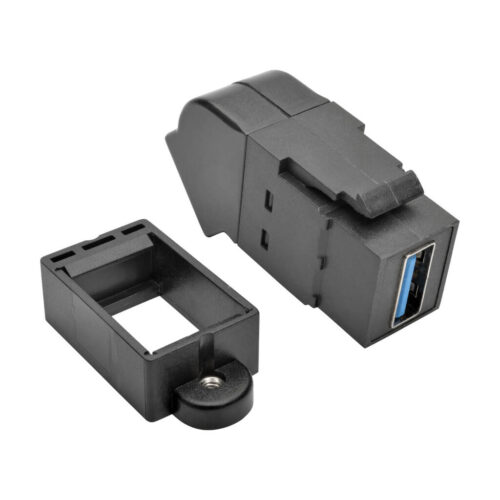Tripp Lite series USB 3.0 All-in-One Keystone/Panel Mount Angled Coupler (F/F), Black